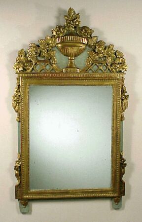 Lot image - Louis XVI Style Painted and Gilt Mirror