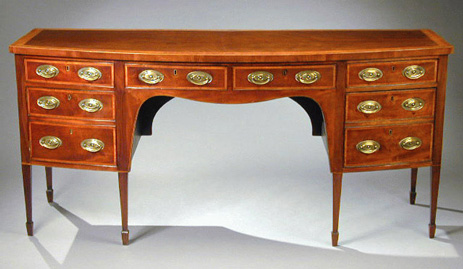 Lot image - George III Satinwood Inlaid Mahogany Sideboard