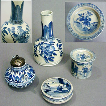 Lot image - Four Chinese Soft Paste Porcelain Desk Articles