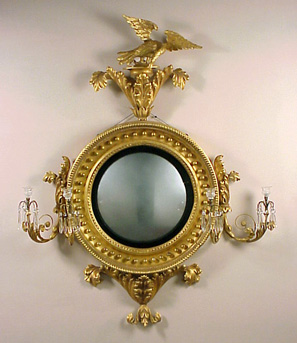 Lot image - Regency Gilt-Wood Convex Mirror