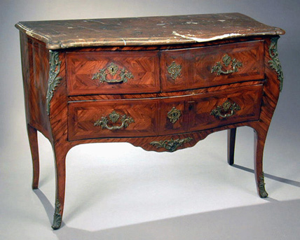 Lot image - Louis XV Gilt-Bronze Mounted Kingwood Commode