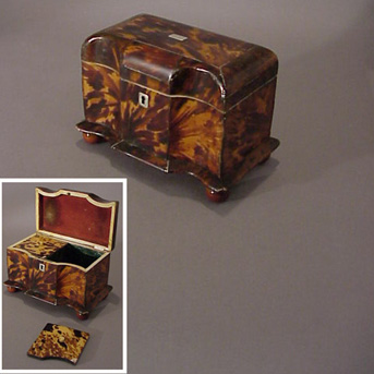 Lot image - George III Tortoise Shell Tea Caddy