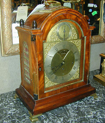 Lot image - George III Style Brass Mounted Mahogany Bracket Clock