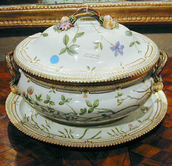 Lot image - Royal Copenhagen Flora Danica Porcelain Soup Tureen, Cover and Stand
