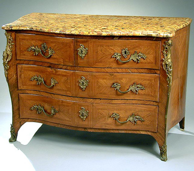 Lot image - Louis XV Gilt-Bronze Mounted Kingwood Commode