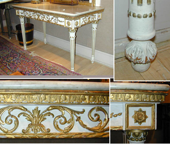 Lot image - Italian Neoclassical Gilt-Decorated and Painted Console