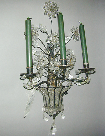 Lot image - Pair of Continental Rococo Cast Three-Light Sconces