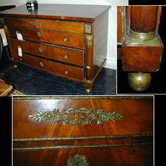 Lot image - Empire Style Gilt-Bronze Mounted Mahogany Commode
