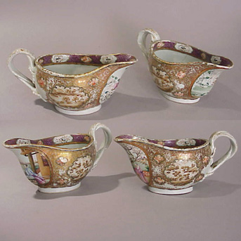 Lot image - Four Sauceboats Lengths 7 1/8 inches (18 cm).