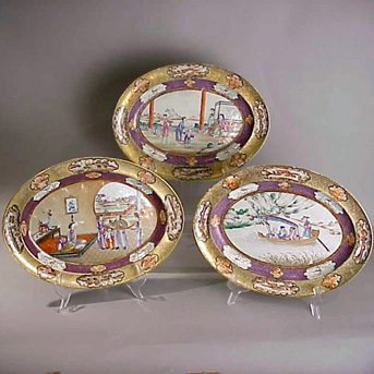 Lot image - Three Oval Platters