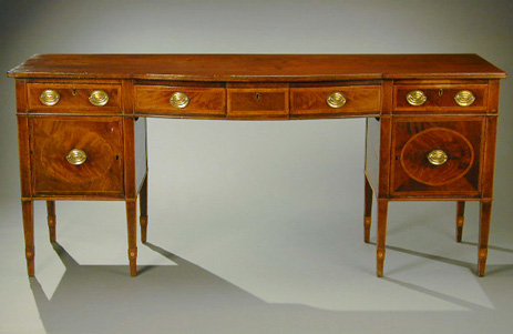 Lot image - George III Inlaid Mahogany Sideboard