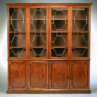 Lot image - George III Style Mahogany Bookcase Cabinet