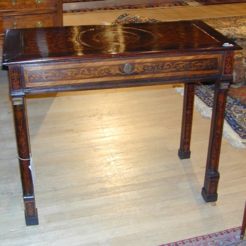 Lot image - Italian Neoclassical Marquetry Inlaid Rosewood Side Table