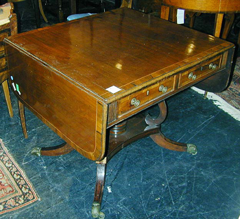Lot image - Regency Rosewood and Mahogany Sofa Table