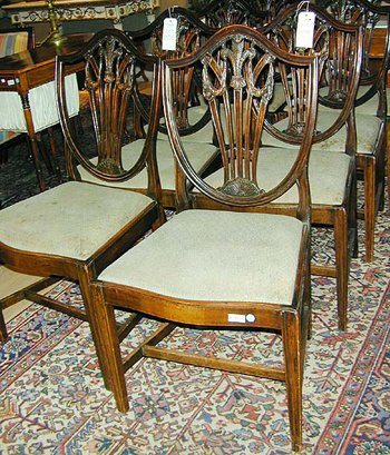 Lot image - Set of Eight George III Style Mahogany Dining Chairs