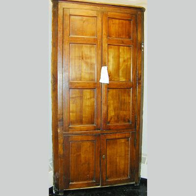 Lot image - Provincial George III Fruitwood Corner Cabinet