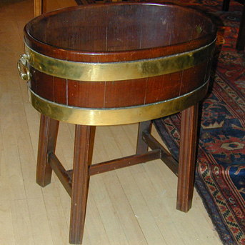 Lot image - George III Mahogany Brass Bound Wine Cooler