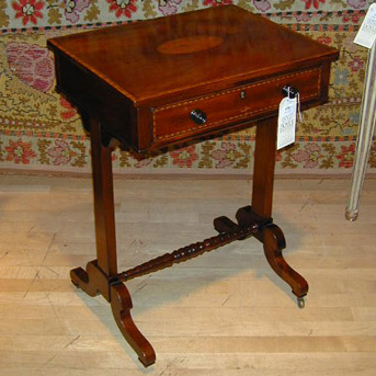 Lot image - Regency Inlaid Mahogany Side Table