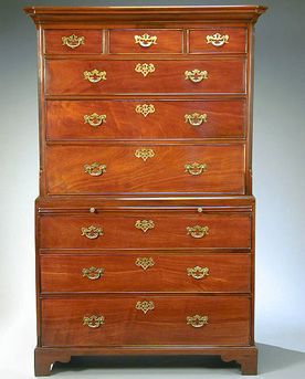 Lot image - George III Mahogany Chest on Chest
