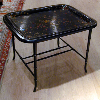 Lot image - Continental Painted and Gilt-Decorated Tole Tray