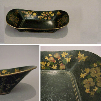 Lot image - French Gilt-Decorated Black Painted Bread Tray