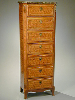 Lot image - Louis XV/XVI Style Parquetry Kingwood Semainier