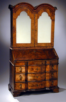 Lot image - Italian Baroque Walnut Bureau Bookcase