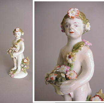 Lot image - Chelsea Porcelain Figure of a Putto