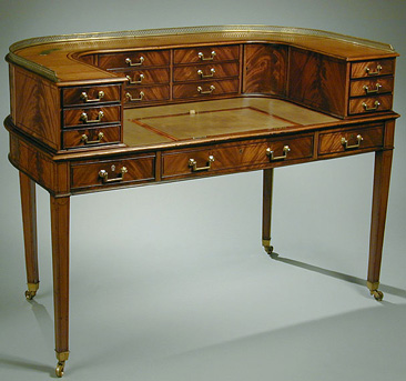 Lot image - George III Inlaid Mahogany Carlton House Desk