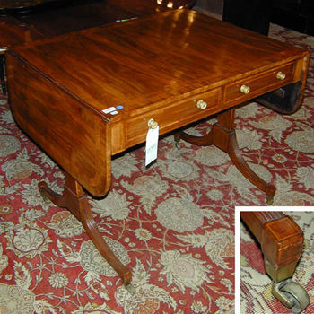 Lot image - Regency Inlaid Mahogany Sofa Table