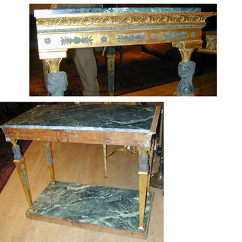 Lot image - Continental Neoclassical Gilt-Wood and Painted Console