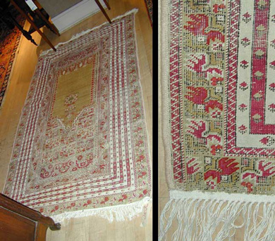 Lot image - Ghiordes Prayer Rug