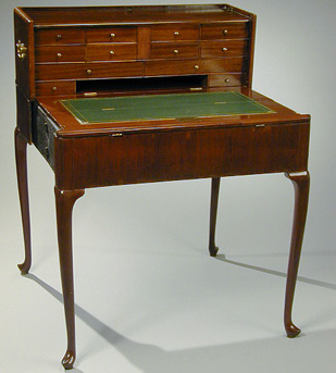 Lot image - George II Mahogany Traveling Desk