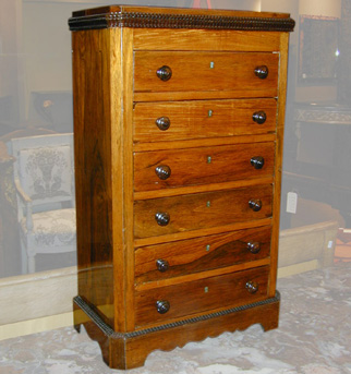 Lot image - William IV Rosewood Diminutive Tall Chest of Drawers
