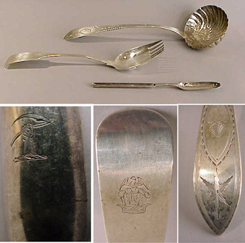 Lot image - Three Irish Silver Serving Articles