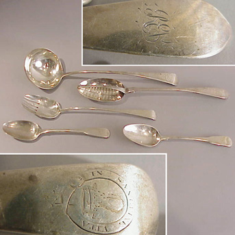 Lot image - Group of Four George III Silver Serving Articles