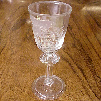 Lot image - George III Etched Stem Glass