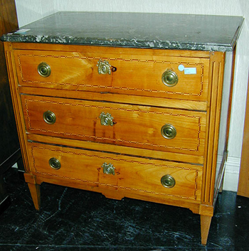 Lot image - Provincial Louis XVI Inlaid Fruitwood Commode