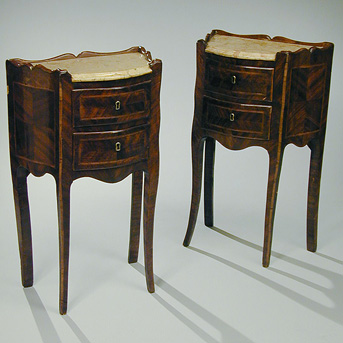 Lot image - Pair of Italian Rococo Walnut Commodini