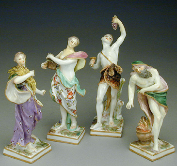Lot image - Set of Four Frankenthal Porcelain Figures of Four Seasons