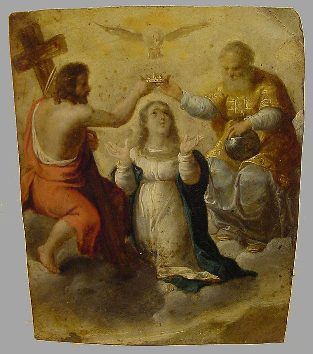 Lot image - Spanish School 18th Century CORONATION OF THE VIRGIN