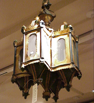 Lot image - Continental Baroque Style Painted Tole Lantern