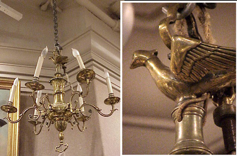 Lot image - Dutch Baroque Style Brass Six-Light Chandelier