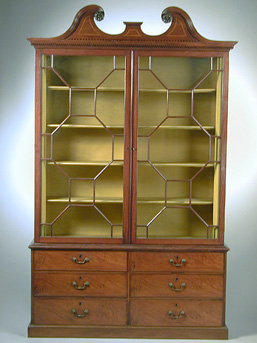 Lot image - George III Mahogany Bookcase Cabinet