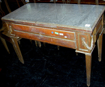 Lot image - Italian Neoclassical Parcel Gilt Fruitwood Writing Table