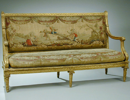 Lot image - Louis XVI Gilt-Wood Canape
