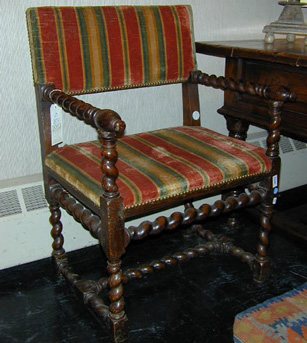 Lot image - Continental Baroque Walnut Armchair