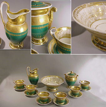 Lot image - Paris Porcelain Gilt-Decorated Partial Coffee Service