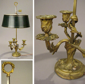 Lot image - Louis XV Style Gilt-Bronze Bouillotte Lamp