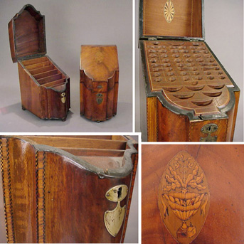 Lot image - Two George III Inlaid Mahogany Cutlery Boxes